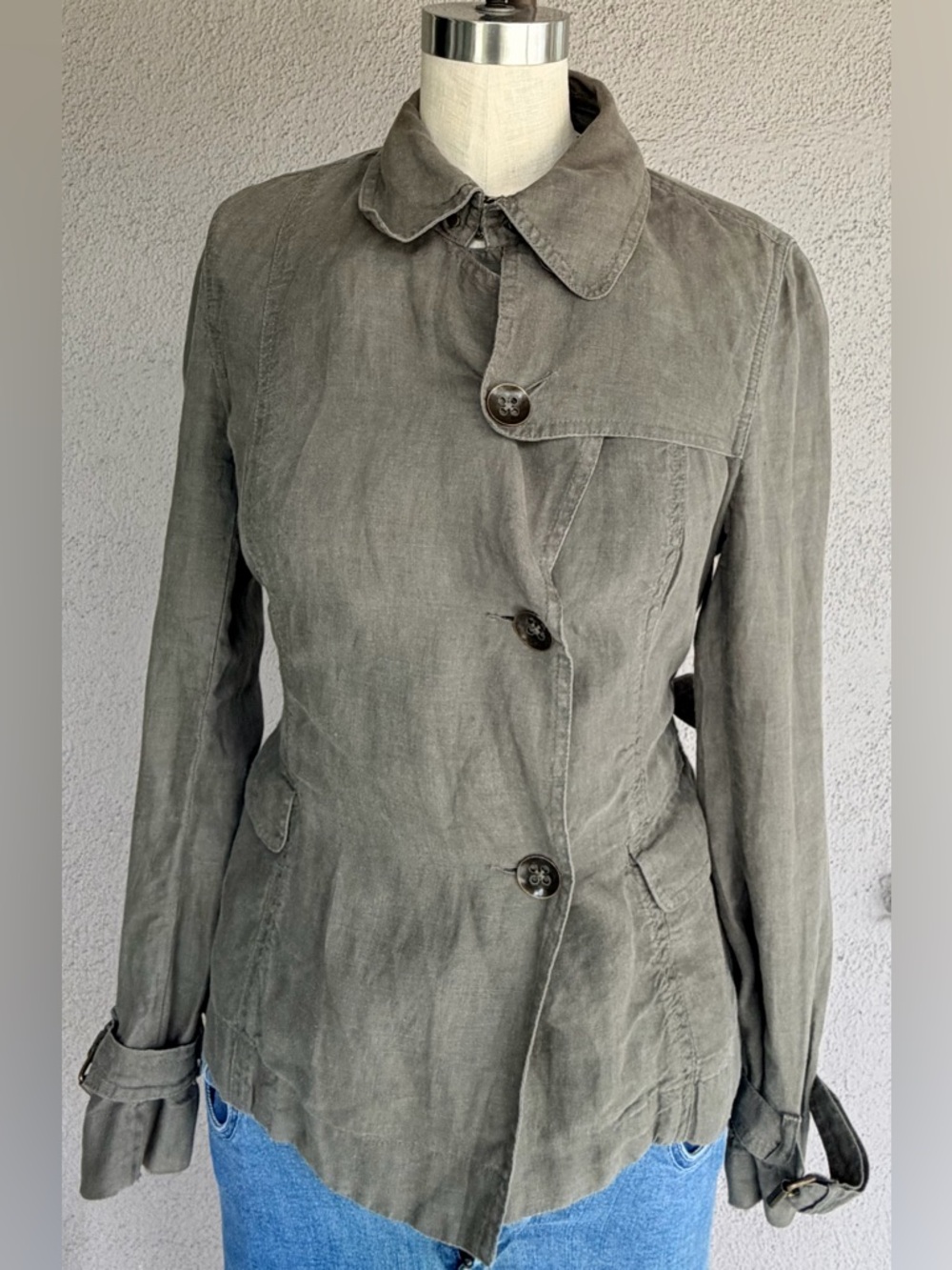 Olive Green Belted Utility Jacket